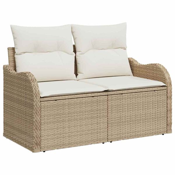 vidaXL Tuin Sofa Set 11 pcs Beige poly rattan