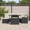 vidaXL Tuin Sofa Set met kussen 7 pcs Zwart Poly riet