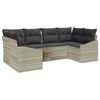vidaXL Bankstel 6 st Lichtgrijs poly rattan