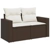 vidaXL 5-delige Loungeset met kussens poly rattan bruin
