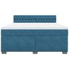 vidaXL Boxspring met matras fluweel blauw 180x200 cm