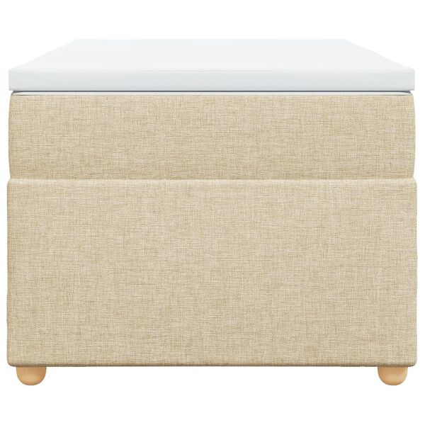 vidaXL Boxspring met matras stof cr&egrave;mekleurig 90x200 cm