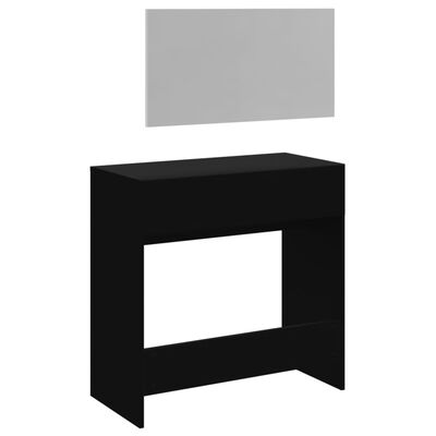 vidaXL Kaptafel met spiegel 80x39x80 cm zwart