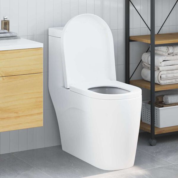 vidaXL Toiletzitting Verstelbaar Wit 48 x 36,5 x 4,5 cm Polypropyleen