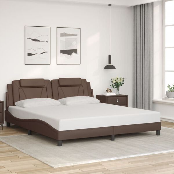 vidaXL Bedframe "Viana" met LED zonder matras bruin 180x200 cm