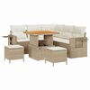 vidaXL Tuin Sofa Set met kussen 8 pcs Beige poly rattan