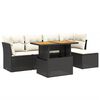 vidaXL 6-delige Loungeset met kussens poly rattan zwart