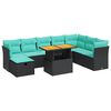 vidaXL 9-delige Loungeset met kussens poly rattan acacia grijs