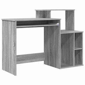 vidaXL Bureau met lade Grijs Sonoma 120,5 x 44 x 88,5 cm Bewerkt hout