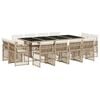vidaXL 13-delige Tuinset met kussens poly rattan beige