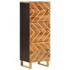 vidaXL Hoge kast 40x33,5x110 cm massief mangohout bruin en zwart