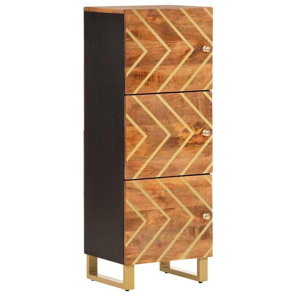 vidaXL Hoge kast 40x33,5x110 cm massief mangohout bruin en zwart