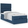 vidaXL Bed met matras 90x200 cm stof blauw