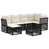 vidaXL Tuinbankenset 7 pcs Zwart poly rattan