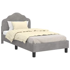vidaXL Bedframe voor kinderen met hoofdbord Lichtgrijs 80 x 160 cm