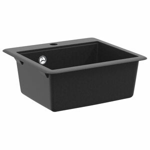 vidaXL Wasbak Zwart 470 x 440 mm Graniet