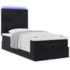 vidaXL Ottoman bed met matrassen en LED's 90x190cm fluweel zwart