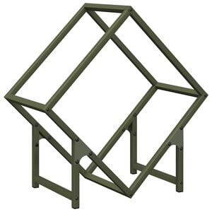 vidaXL Brandhoutrek 50x25x50 cm koudgewalst staal olijfgroen