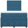 vidaXL Boxspring met matras fluweel blauw 120x200 cm