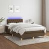 vidaXL Boxspring met matras en LED stof donkerbruin 120x190 cm