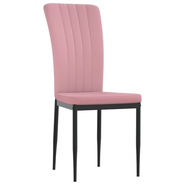 vidaXL Eetkamerstoelen 4 st fluweel roze
