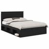 vidaXL Bedframe Zwart eiken 140 x 190 cm Bewerkt hout