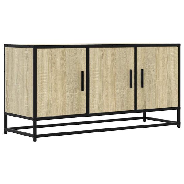 vidaXL Tv-meubel 100x35x50 cm bewerkt hout metaal sonoma eikenkleurig
