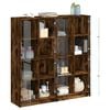 vidaXL Boekenkast met deuren 136x37x142 cm hout gerookt eikenkleurig