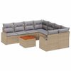 vidaXL Tuin Sofa Set 9 pcs Beige Poly riet
