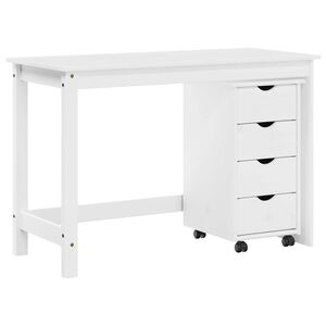 vidaXL Bureau Kas Set 2 st Wit Massief grenenhout