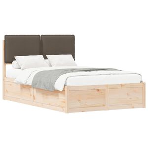 vidaXL Bedframe met Gevoerd Hoofdgedeelte Taupe 120 x 200 cm