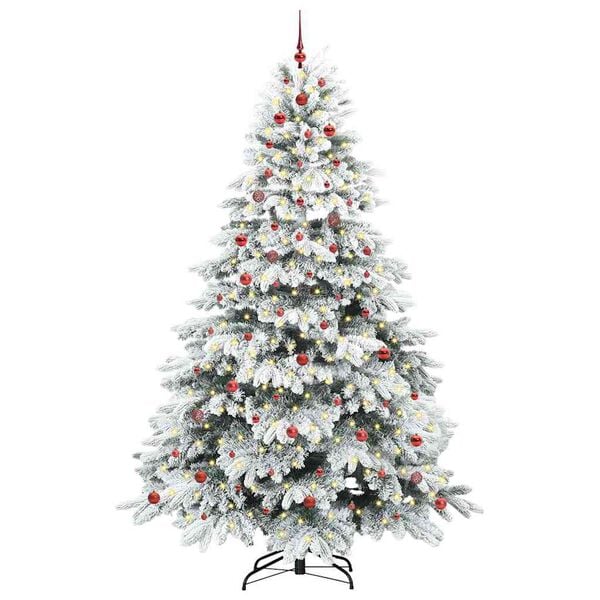 vidaXL Kunstkerstboom met 300 LED met standaard Wit 240 cm PE en PVC