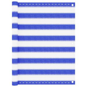 vidaXL Balkonscherm 90x300 cm HDPE blauw en wit