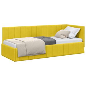 vidaXL Hoekbedframe Geel 80 x 200 cm Fluweel