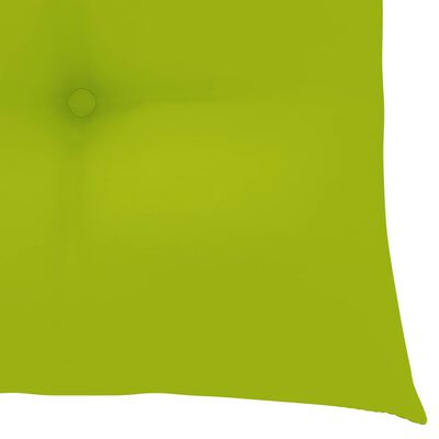vidaXL Tuinstoelen 6 st met heldergroene kussens massief teakhout