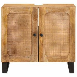 vidaXL Badkamer wastafelkast Bruin 62 x 33 x 58 cm Massief Mango Hout