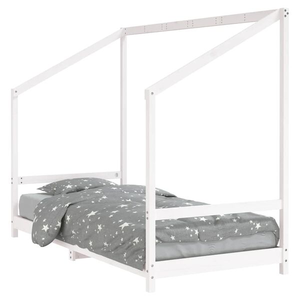 vidaXL Kinderbedframe 90x190 cm massief grenenhout wit