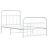 vidaXL Bedframe met hoofd- en voeteneinde metaal wit 100x190 cm