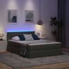 vidaXL Opbergbed met LED met matras Donkergrijs 140 x 190 cm Polyester