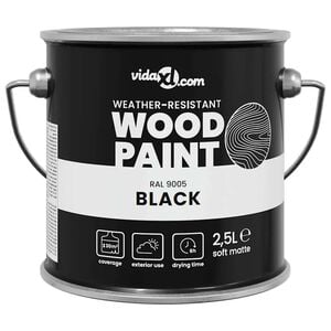 vidaXL Houtverf Zwart 2,5 L Wandprint