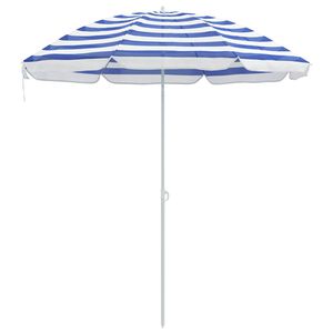 vidaXL Tuinparasol 240 cm 170T polyester Blauw en Wit