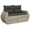 vidaXL 11-delige Loungeset met kussens poly rattan lichtgrijs