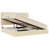 vidaXL Opslag bed met matras met hoofdeinde Cr&egrave;me 200 x 200 cm Stof