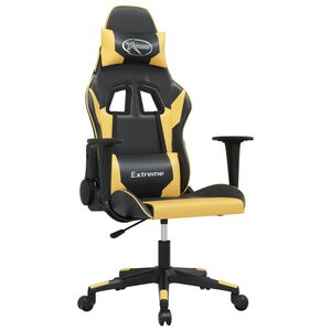 vidaXL Gamestoel kunstleer zwart en goud
