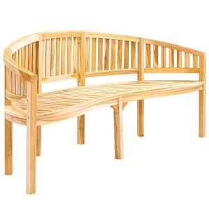 vidaXL Bankje banaanvormig 200 cm massief teakhout
