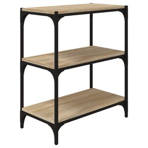 vidaXL Boekenkast 60x33x70,5cm bewerkt hout en staal sonoma eikenkleur