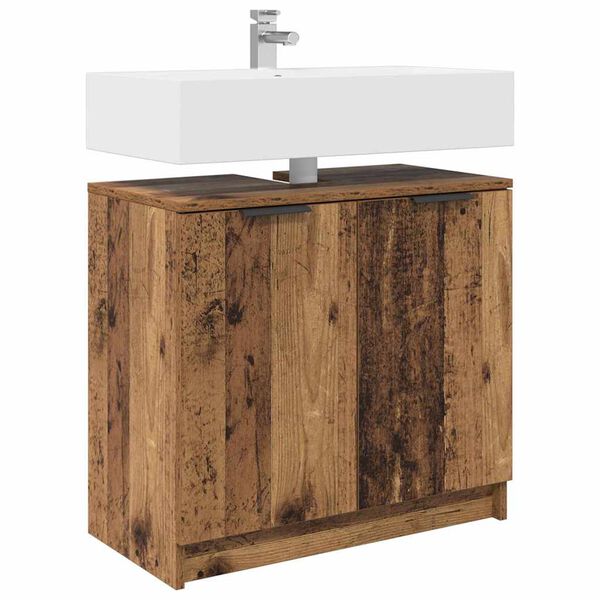 vidaXL Badkamer Kast Oud Hout 64,5 x 33,5 x 59 cm Bewerkt hout