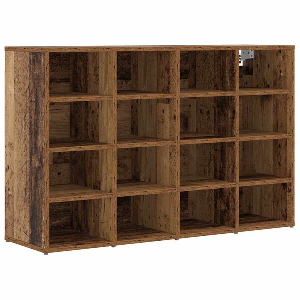 vidaXL Schoenenkast met plank Oudhout 103 x 30 x 67 cm Bewerkt hout