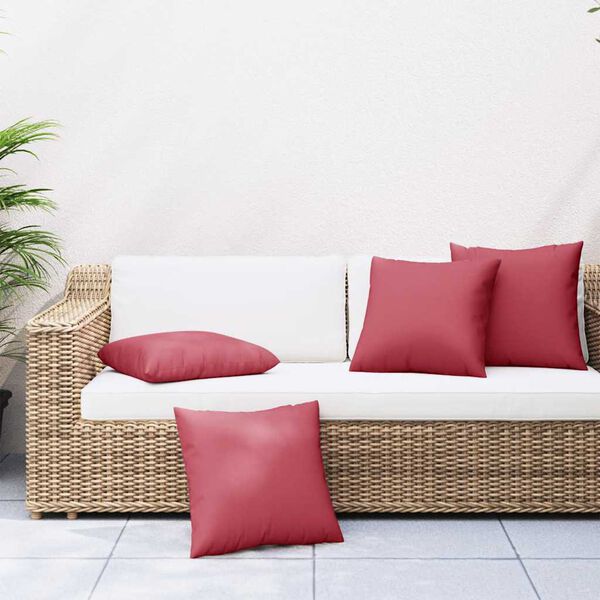 vidaXL Bankkussens 4 stuks Wijnrood 40x40 cm Stof