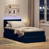 vidaXL Opbergbed met LED met matras met LED Zwart 90 x 190 cm Fluweel